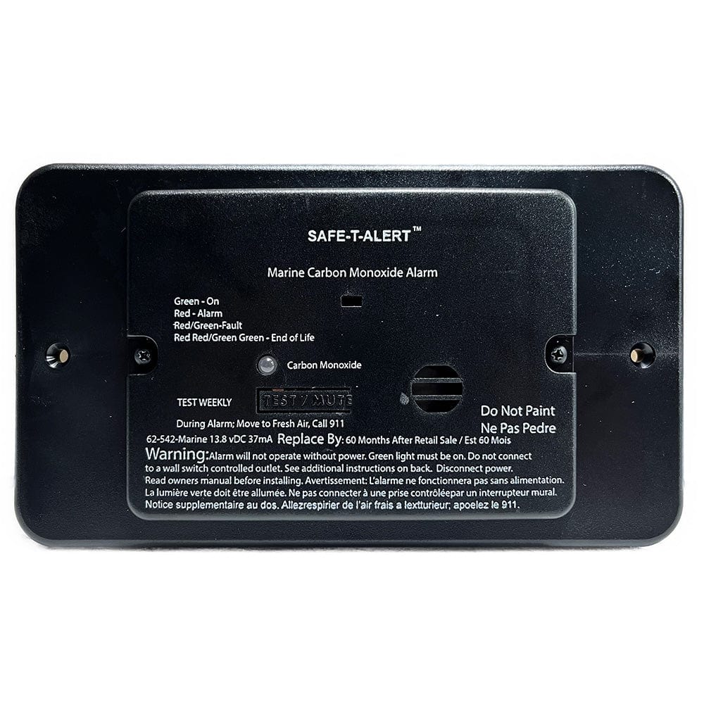 Safe-T-Alert 62 Series Marine Carbon Monoxide - Black - Flush Mount ...