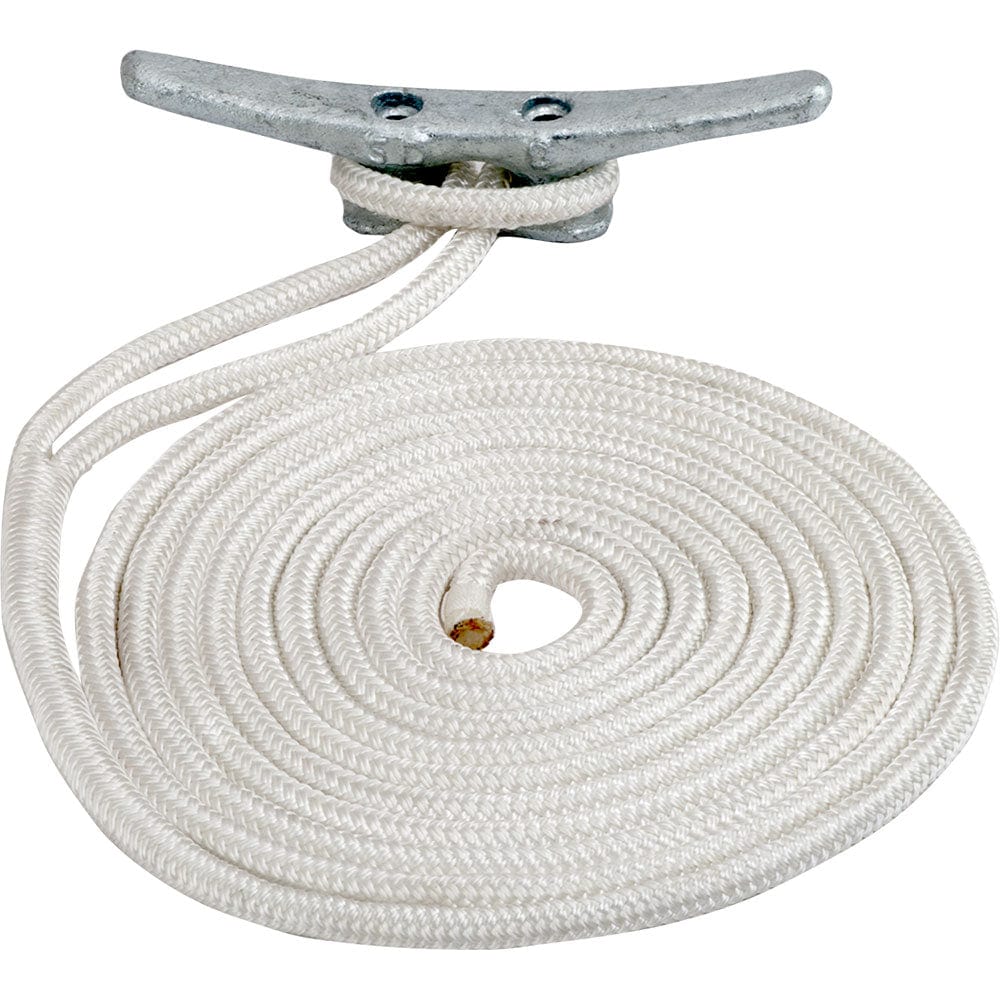 Sea-Dog Sea-Dog Double Braided Nylon Dock Line - 1/2" x 15' - White Anchoring & Docking