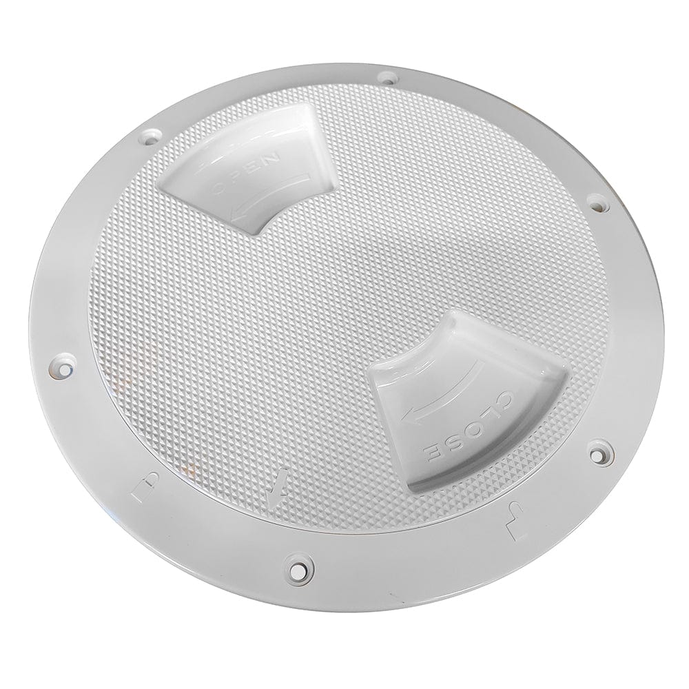 Sea-Dog Sea-Dog Quarter-Turn Textured Deck Plate w/Internal Collar - White - 5" Marine Hardware