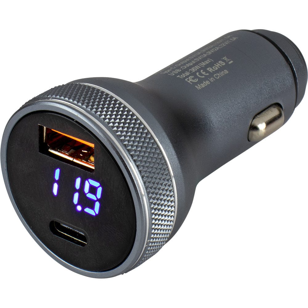 Sea-Dog Sea-Dog Round USB & USB-C Power Plug w/Voltmeter Electrical