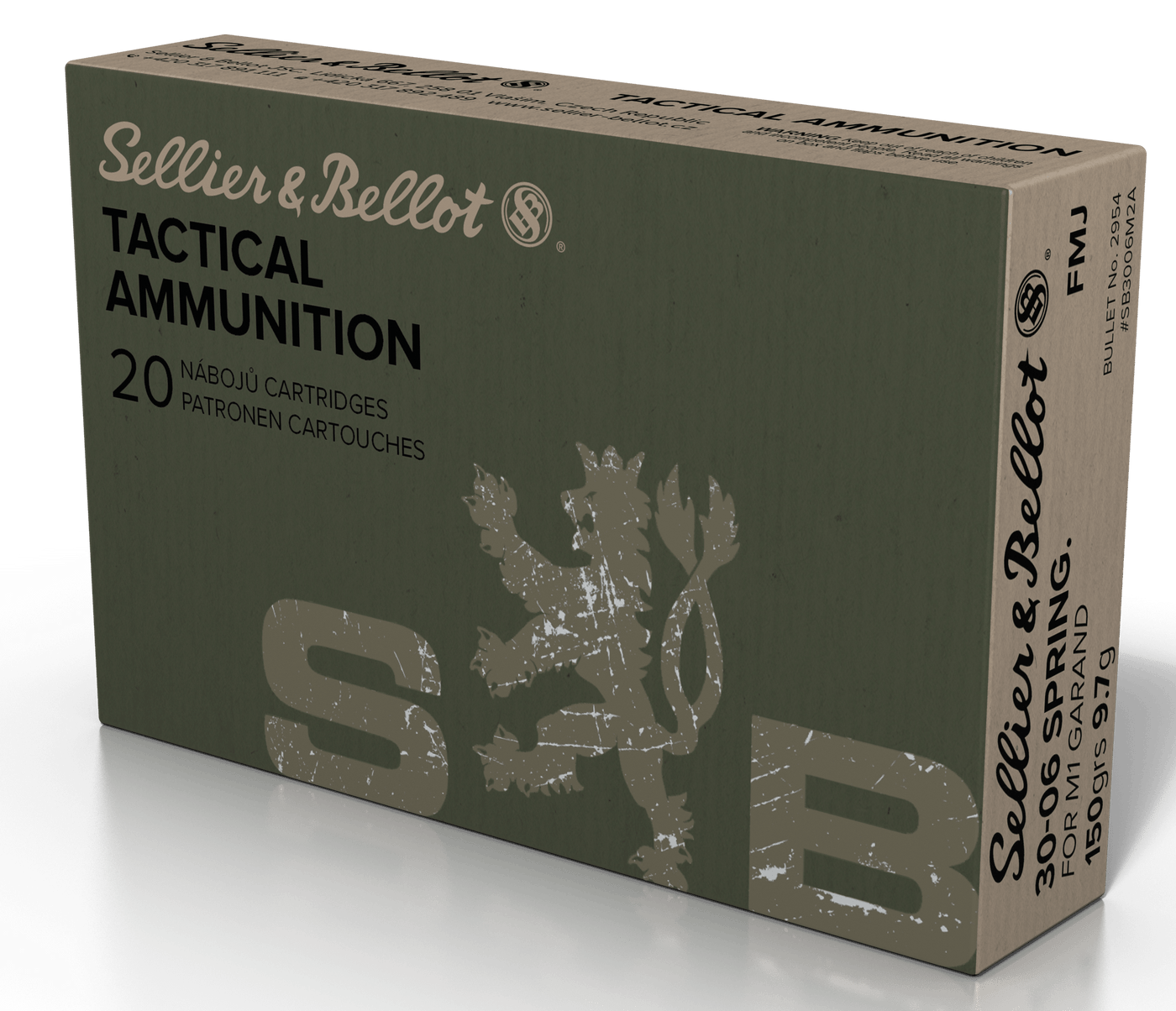 Sellier & Bellot S&b 30-06 Springfield 150gr - 20rd 20bx/cs Fmj Ammo