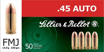 Sellier & Bellot S&b 45 Acp 230gr Fmj-rn - 50rd 20bx/cs Ammo