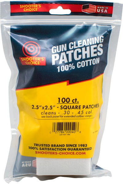 Shooters Choice Shooters Choice 2.5" Square - Cleaning Patches 100 Pack Gun Care
