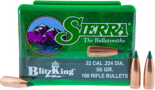 Sierra Sierra Bullets .22 Cal .224 - 50gr Blitzking 100ct Reloading