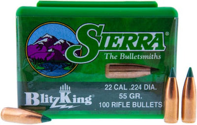 Sierra Sierra Bullets .22 Cal .224 - 55gr Blitzking 100ct Reloading