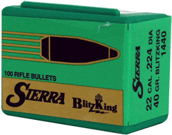 Sierra Sierra Bullets .22cal .224 - 40gr Blitzking 100ct Reloading