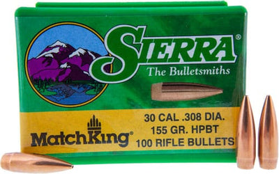 Sierra Sierra Bullets .30 Cal .308 - 155gr Hp-bt Match 100ct Reloading