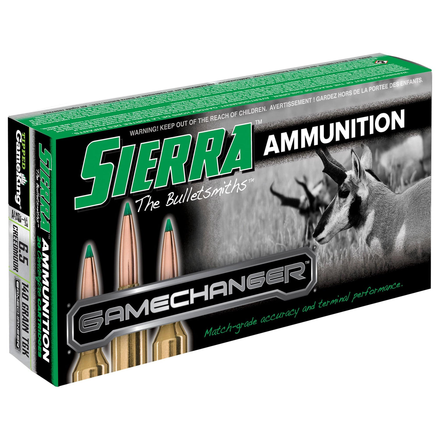 Sierra Sierra Gamechanger Rifle Ammo 243 Win. 90 Gr. Tgk 140 grain / 6.5 creedmoor Ammo