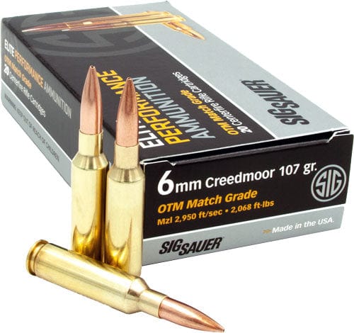 Sig Sauer Sig 6mm Creedmoor 107gr - 20rd 10bx/cs Open Tip Match Ammo