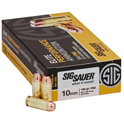 Sig Sauer Sig Sauer Elite Ball Performance Pistol Ammo 10mm 180 Gr. Fmj 50 Rd. Ammo