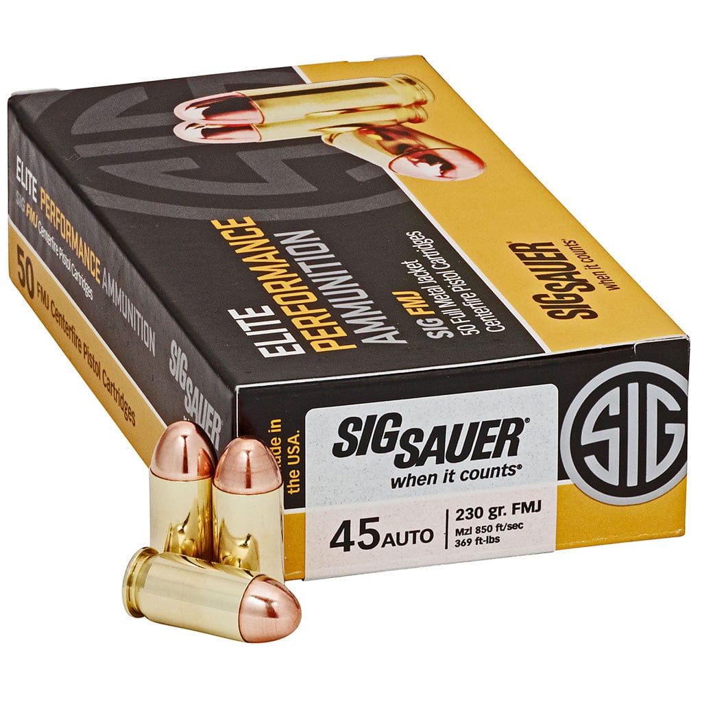 Sig Sauer Sig Sauer Elite Ball Performance Pistol Ammo 45 Acp 230 Gr. Fmj 50 Rd. Ammo