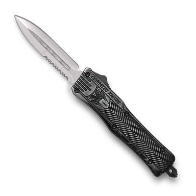 CobraTec CTK-1 Small OTF Dagger Knife – 2.75" Partially Serrated D2 Steel Blade