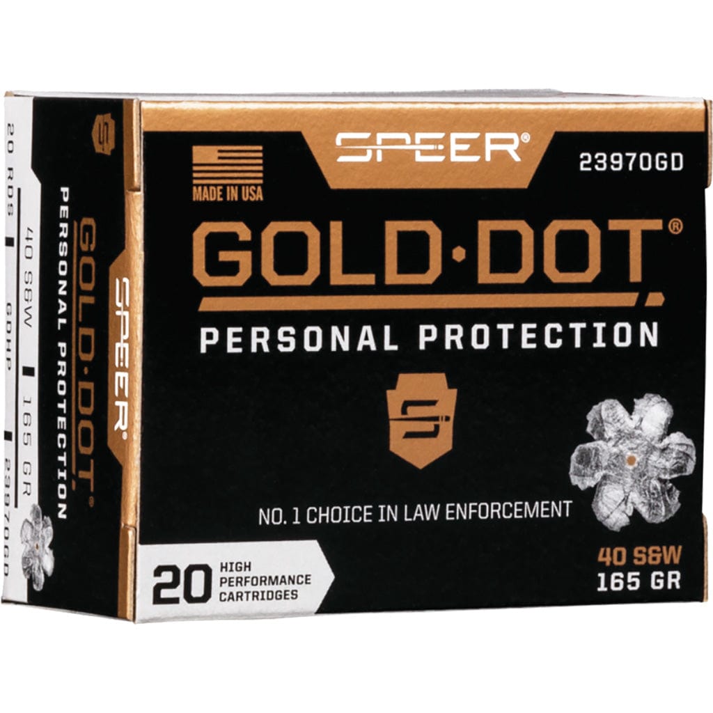 Speer Ammo Speer Gold Dot Handgun Ammo 40 S&w 165 Gr. Hp 20 Rd. Ammo