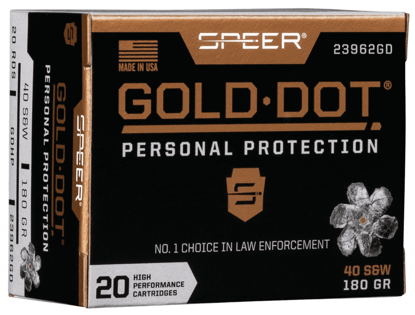 Speer Ammo Speer Gold Dot Handgun Ammo 40 S&w 180 Gr. Hp 20 Rd. Ammo
