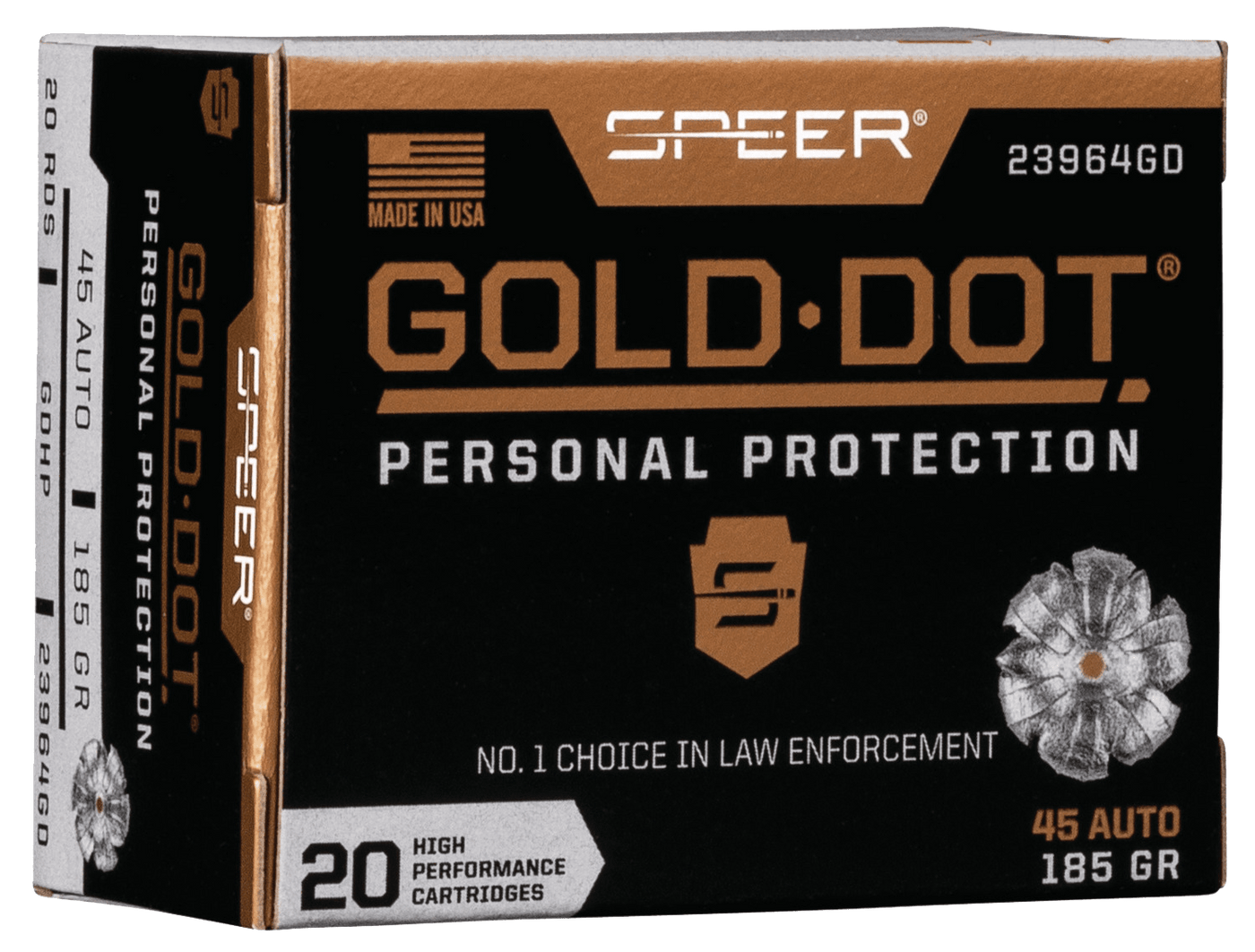 Speer Ammo Speer Gold Dot Personal Protection Pistol Ammo 45 Acp 185 Gr. Hp 20 Rd. Ammo
