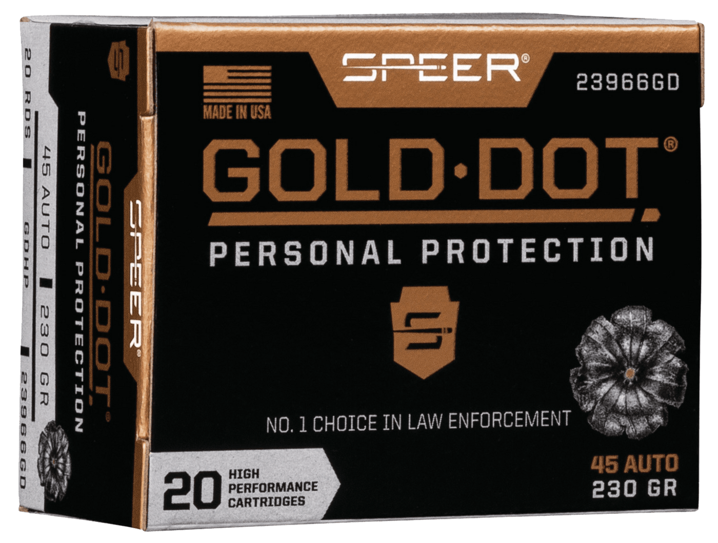 Speer Ammo Speer Gold Dot Personal Protection Pistol Ammo 45 Acp 230 Gr. Hp 20 Rd. Ammo