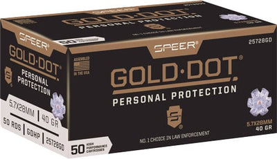 Speer Ammo Speer Gold Dot Personal Protection Pistol Ammo 5.7x28mm 40 Gr. Gdhp 50 Rd. Ammo