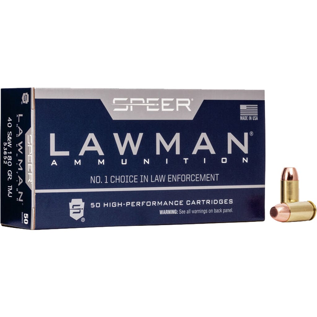 Speer Ammo Speer Lawman Pistol Ammo 40 S&w 180 Gr. Tmj 50 Rd. 180 grain Ammo