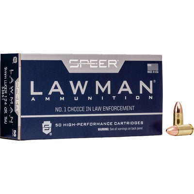 Speer Ammo Speer Lawman Pistol Ammo 9mm 124 Gr. Tmj 50 Rd. 124 grain Ammo