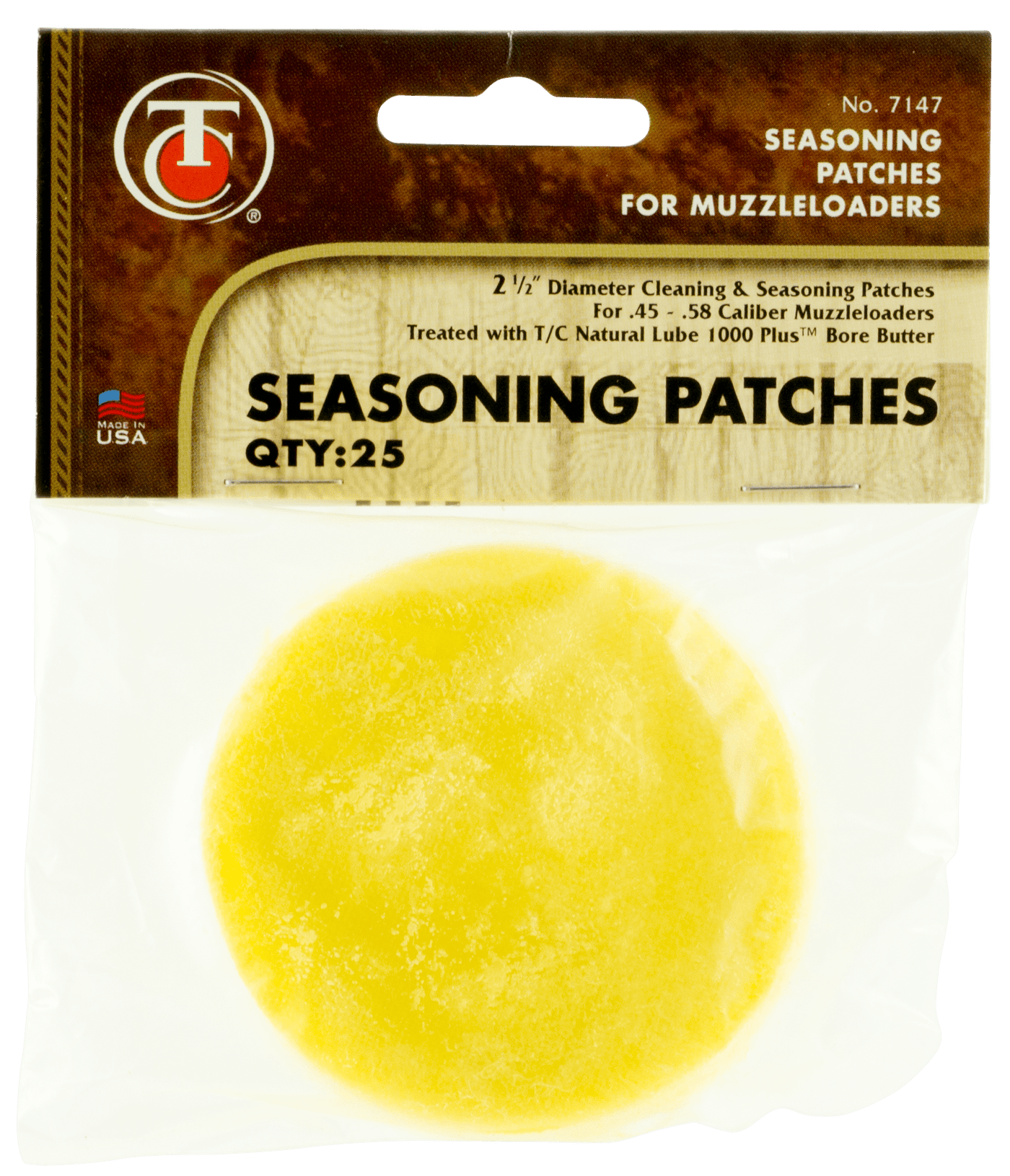 T/C Accessories T/c Cleaning And Seasoning - Patches W/natural Lube 25-pack Gun Care