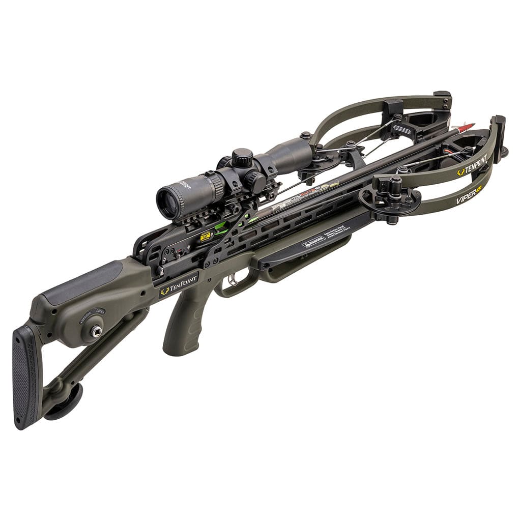 Ten Point Tenpoint Viper 430 Crossbow Package Acuslide Rangemaster 100 Scope Moss Green Cross Bows