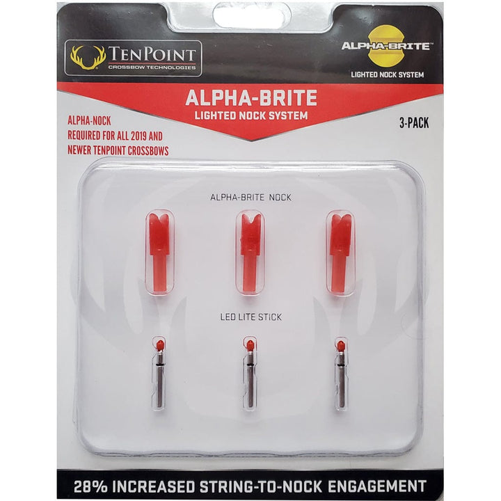 Tenpoint Tenpoint Alpha Brite Lighted Nock Kit .297 Red 3 Pk. Crossbow Bolts