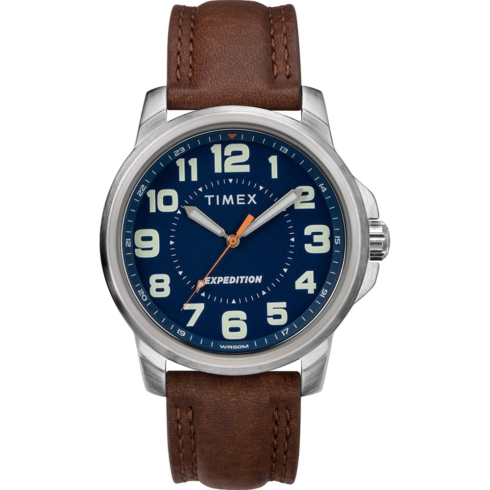 Timex Timex Men's Expedition® Metal Field Watch - Blue Dial/Brown Strap Outdoor