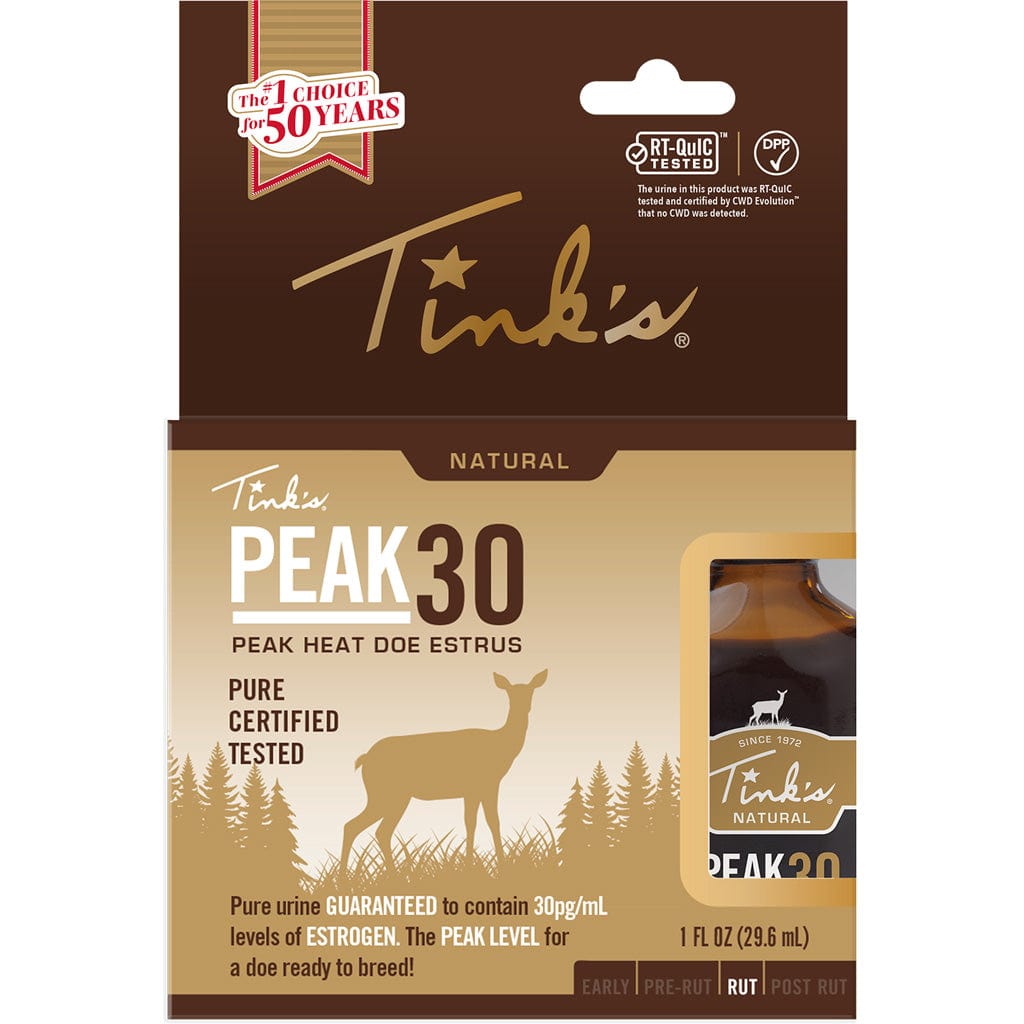 Tinks Tinks Premium Estrus Glass Bottle 1 Oz. Scent Elimination and Lures