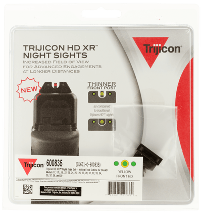 Trijicon Trijicon Night Sight Set Hd Xr - Yellow Outline For Glock 17 Firearm Accessories