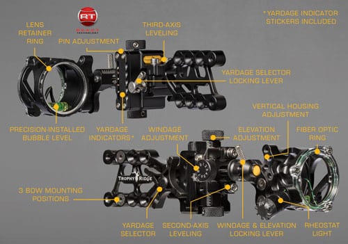 Trophy Ridge Trophy Ridge React Alpha Sight 1 Pin .019 Rh Archery Accessories