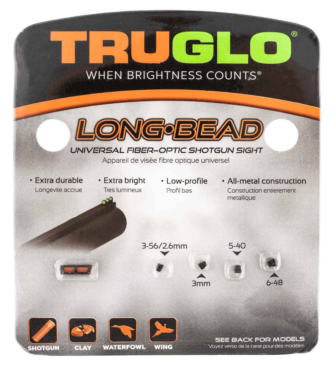 Truglo Truglo Long Beard Front Shotgun Sight Universal Red Firearm Accessories