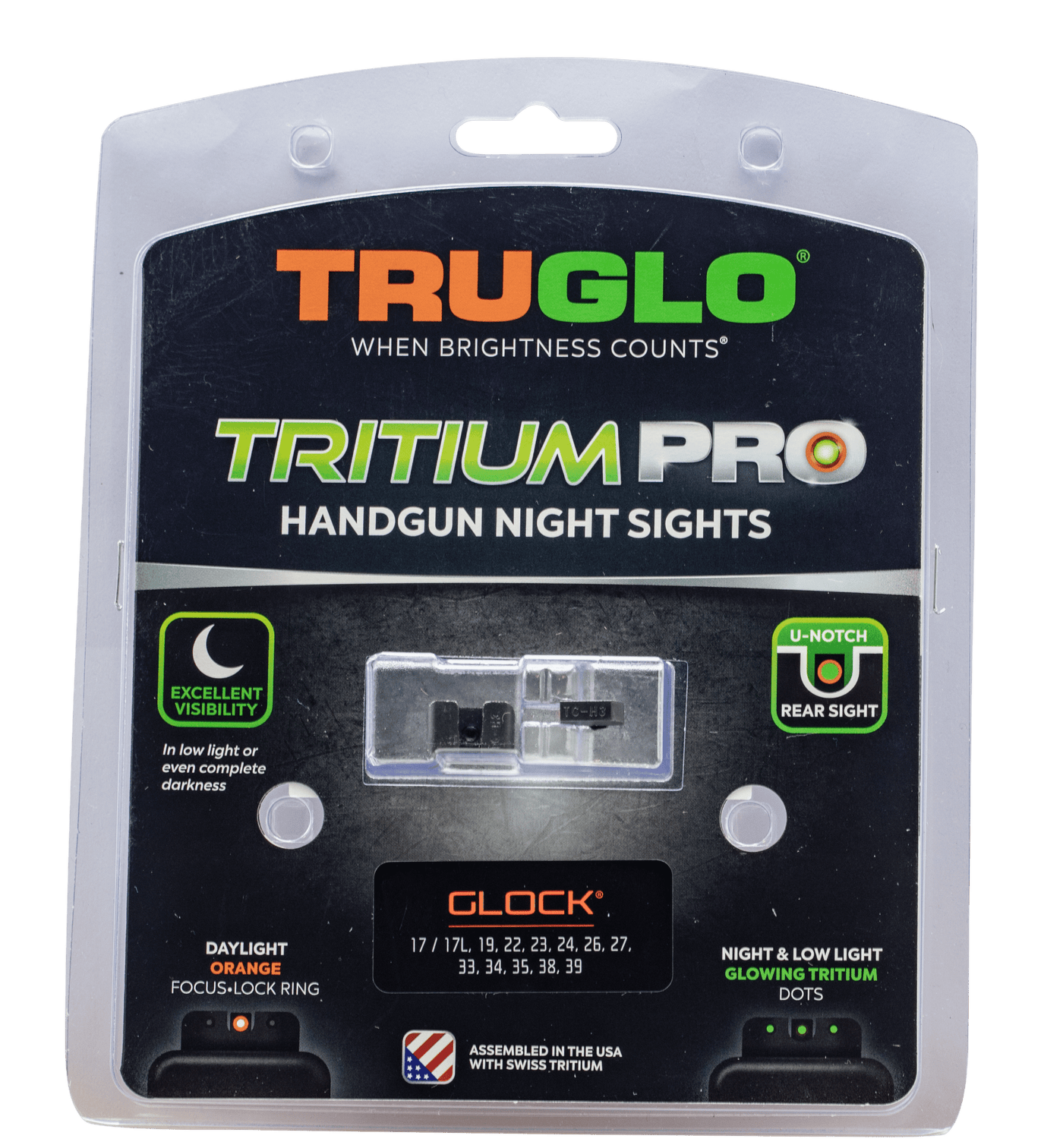Truglo Truglo Tritium Pro Handgun Sights Glock High Set Firearm Accessories