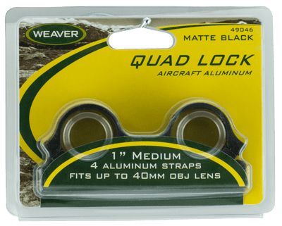 Weaver Mounts Weaver Quad Lock Top Mount Scope Rings Matte 1in. Medium Weaver Optics Accessories