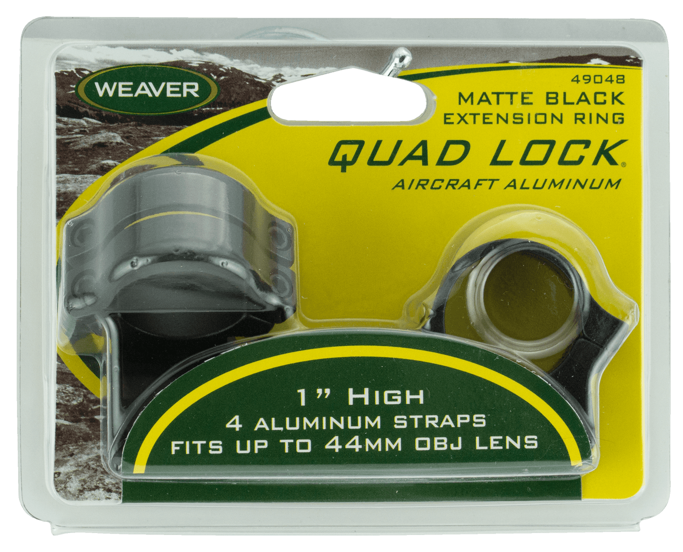 Weaver Mounts Weaver Rings Detachable Quad- - Lock 1" High Extension Matte Optics Accessories