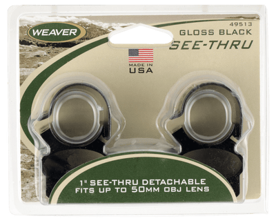 Weaver Mounts Weaver Rings Detachable Top - Mount See-thru 1" Black Optics Accessories
