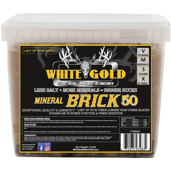 White Gold White Gold Mineral Brick 50 12 Lbs. Feeders and Attractants