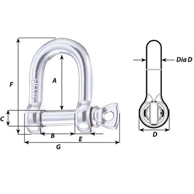 Wichard Marine Wichard HR D Shackle - Diameter 15/64" Sailing