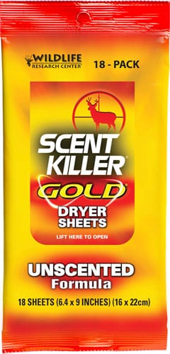 Wildlife Research Wildlife Research Scent Killer Dryer Sheets Gold 18 Pk. Scents/scent Elimination