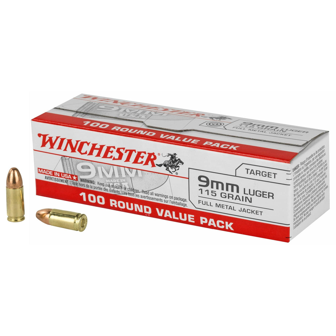Winchester Ammo Win Usa 9mm 115gr Fmj 100/1000 Ammo