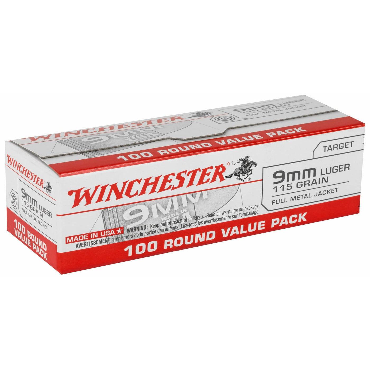 Winchester Ammo Win Usa 9mm 115gr Fmj 100/1000 Ammo