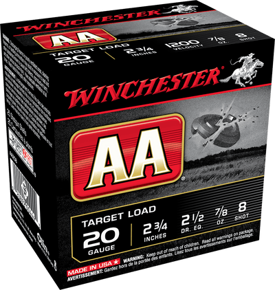 Winchester Ammo Winchester Aa Target Load 20 Gauge 2.75 In. 7/8 Oz. 8 Shot 25 Rd. Ammo