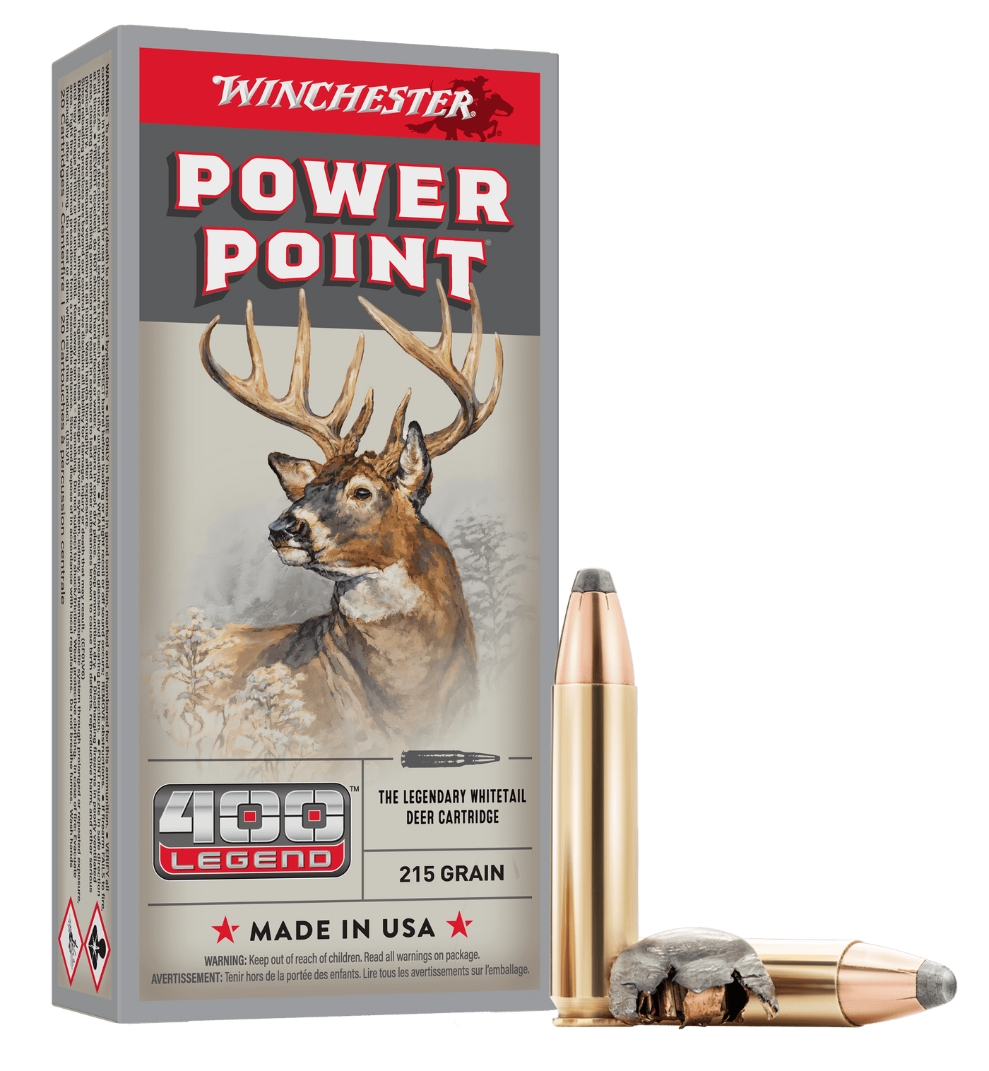 Winchester Ammo Winchester Ammo Power-point, Win X4001         400leg 215gr Pp            20/10 Ammo