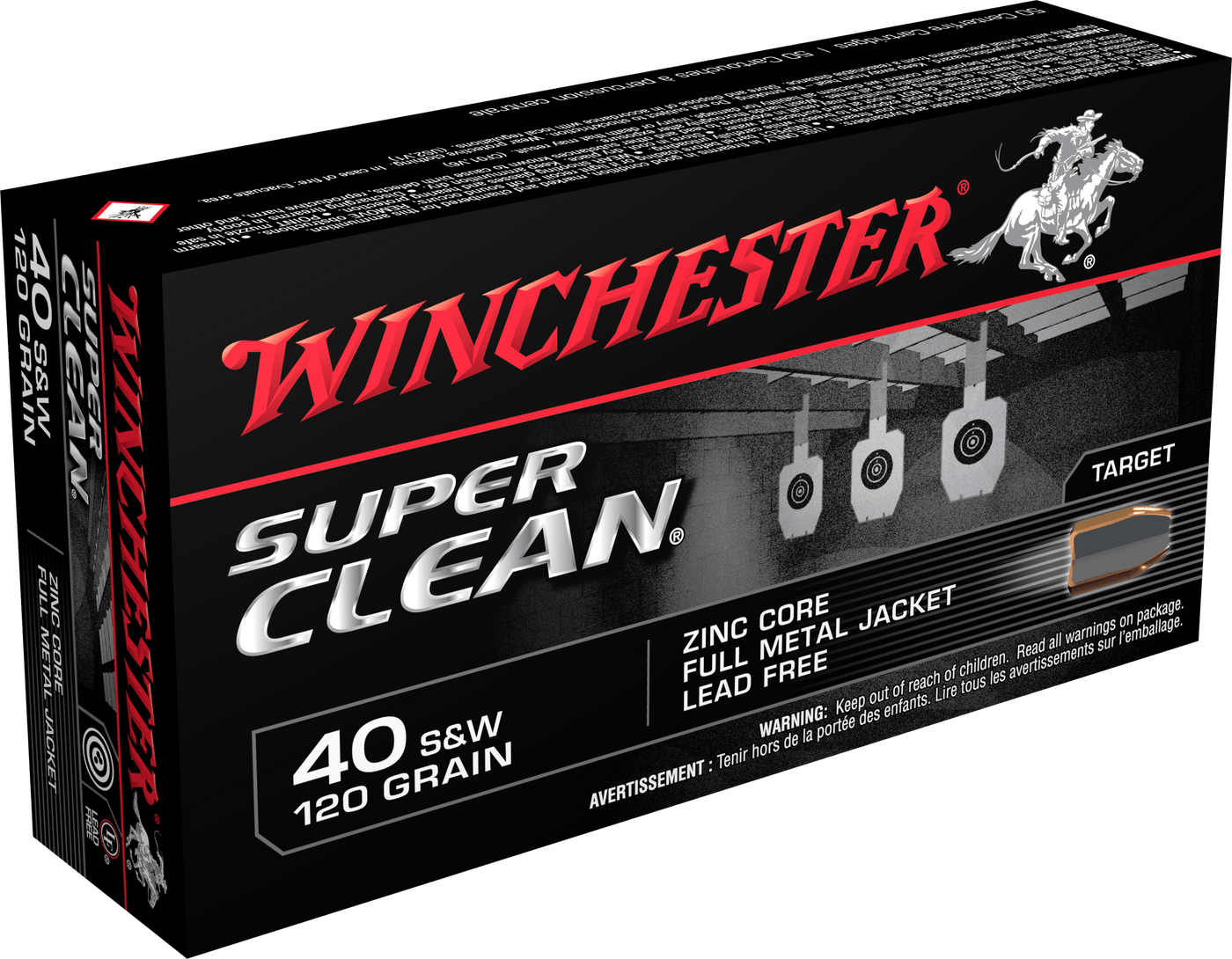 Winchester Ammo Winchester Ammo Super Clean, Win W40swlf   40s      120 Fmj Nt            50/10 Ammo