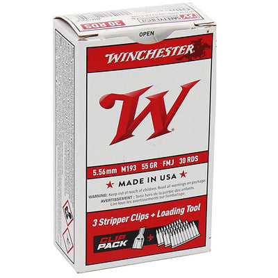 Winchester Ammo Winchester Clip Pack Rifle Ammo 5.56 55 Gr. Fmj 30 Rd. With Stripper Clip Ammo