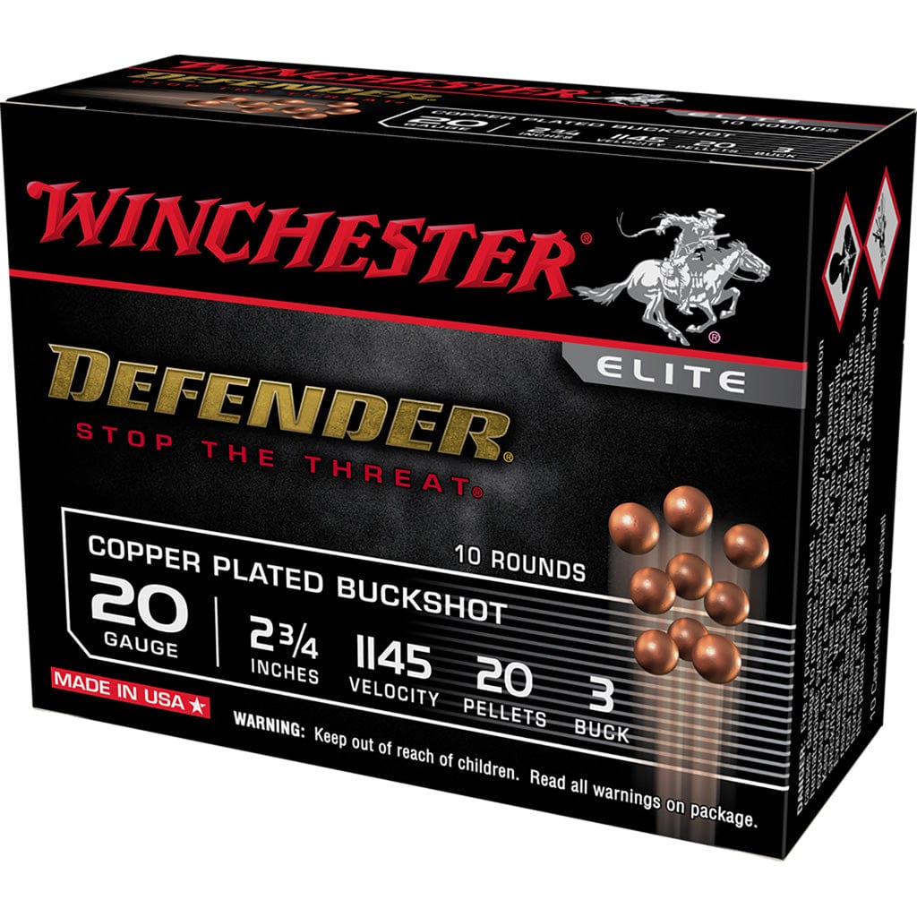 Winchester Ammo Winchester Defender Load 20 Ga. 2.75 In. 20 Pellet 3 Buck 10 Rd. Ammo