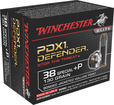 Winchester Ammo Winchester Defender Pistol Ammo 38 Spl+p 130 Gr. Bonded Jacket Hp 20 Rd. Ammo