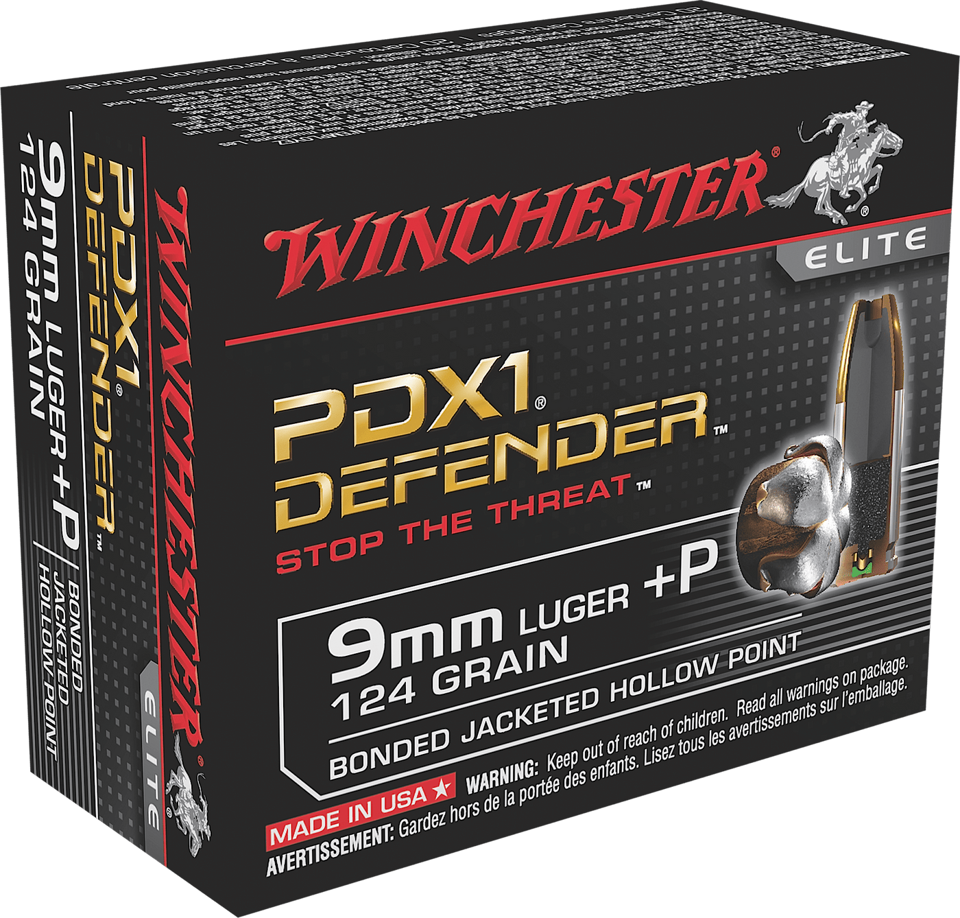 Winchester Ammo Winchester Defender Pistol Ammo 9mm Luger 124 Gr. Bonded Jacket Hp 20 Rd. Ammo