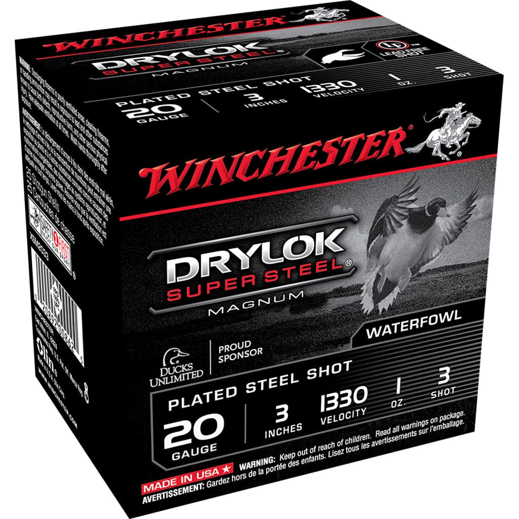Winchester Ammo Winchester Drylok Magnum Plated Load 20 Ga. 3 In. 1 Oz. 3 Shot 25 Rd. Ammo