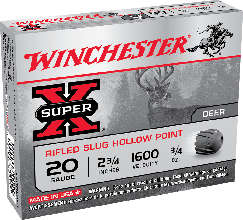 Winchester Ammo Winchester Super-x Rifled Slug Hollow Point 20 Ga. 2.75 In. 3/4 Oz. Rifled Slug 5 Rd. Ammo