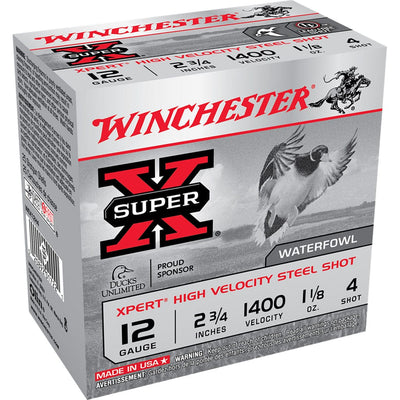 Winchester Ammo Winchester Super-x Xpert Hi-velocity Steel 12 Ga. 2.75 In. 1 1/8 Oz. 4 Shot 25 Rd. Ammo